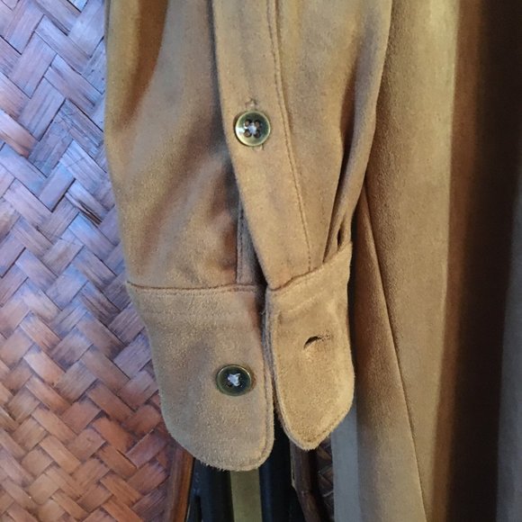 Soft Weighty Faux Suede Equestrian Button Down Dress - Picture 14 of 16